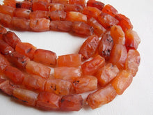 Load image into Gallery viewer, Carnelian Natural Rough Hammered Tube Shape Bead/Nuggets/8Inches 20X10To15X10MM Approx/Wholesaler/Supplies/R1-2S