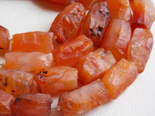Load image into Gallery viewer, Carnelian Natural Rough Hammered Tube Shape Bead/Nuggets/8Inches 20X10To15X10MM Approx/Wholesaler/Supplies/R1-2S
